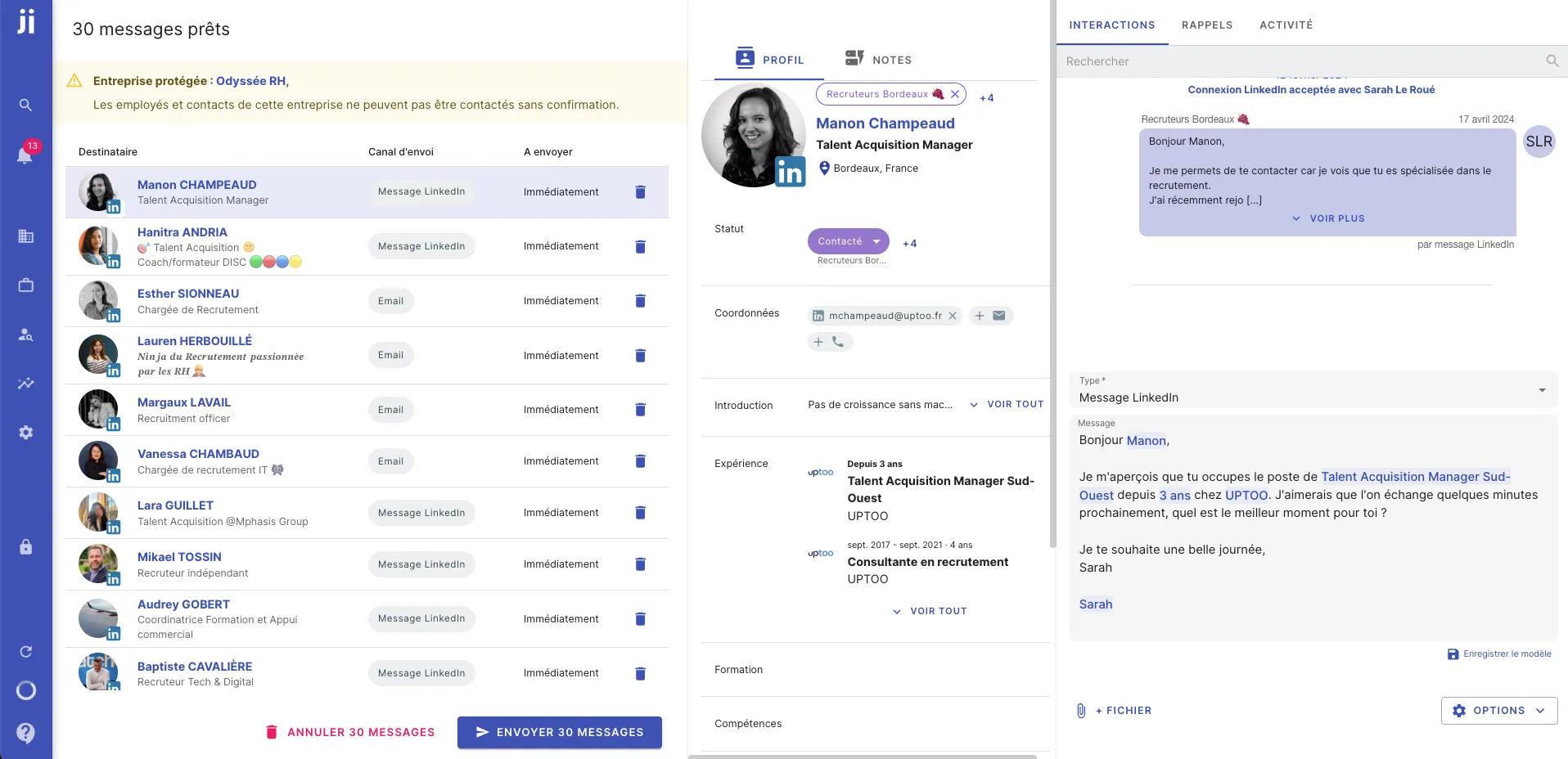 Preview and customize messages before bulk sending in Jarvi