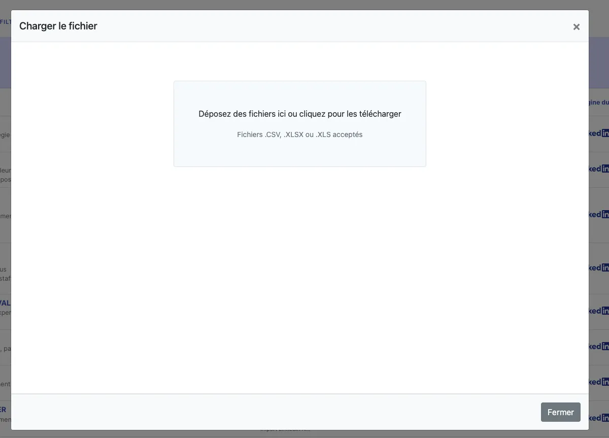 Choosing an Excel or CSV file to import into Jarvi