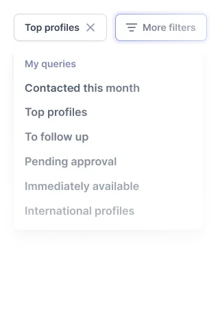 Saved searches shared with the team