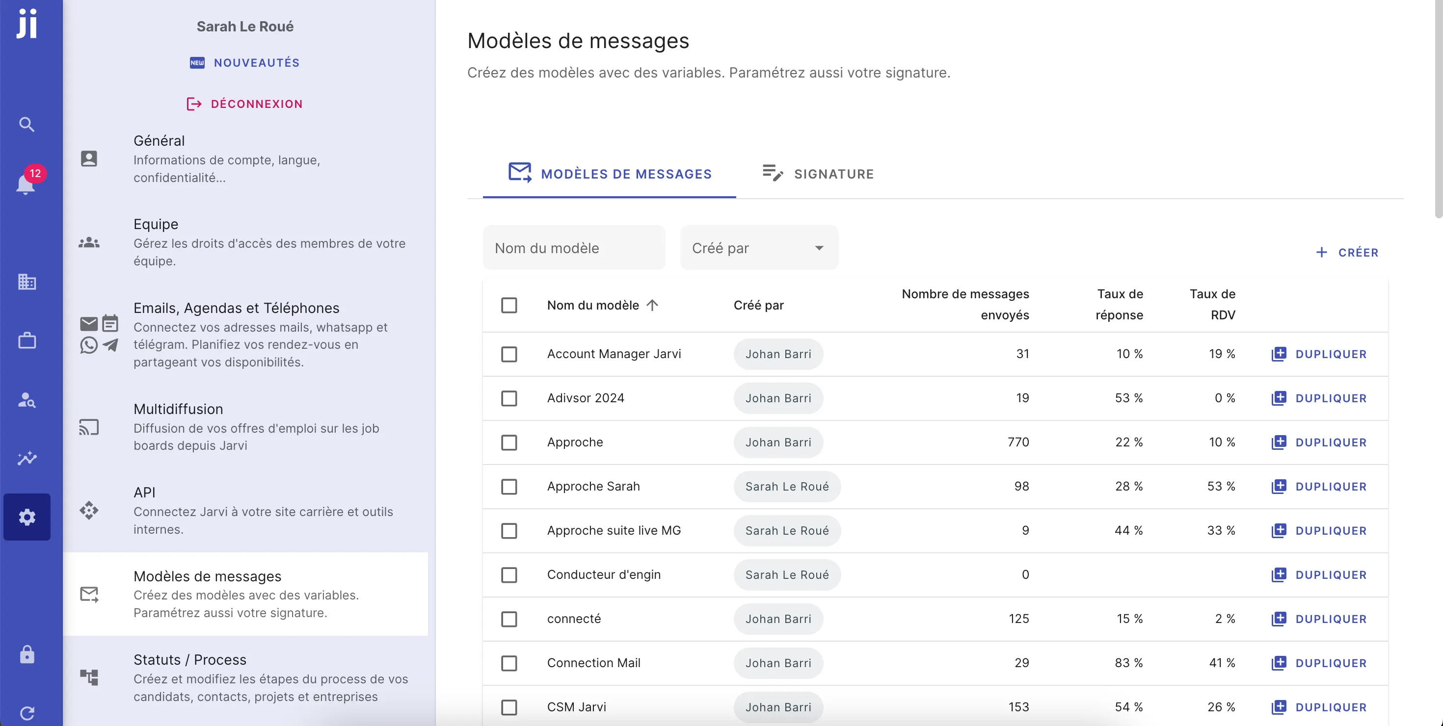 Creating a message template