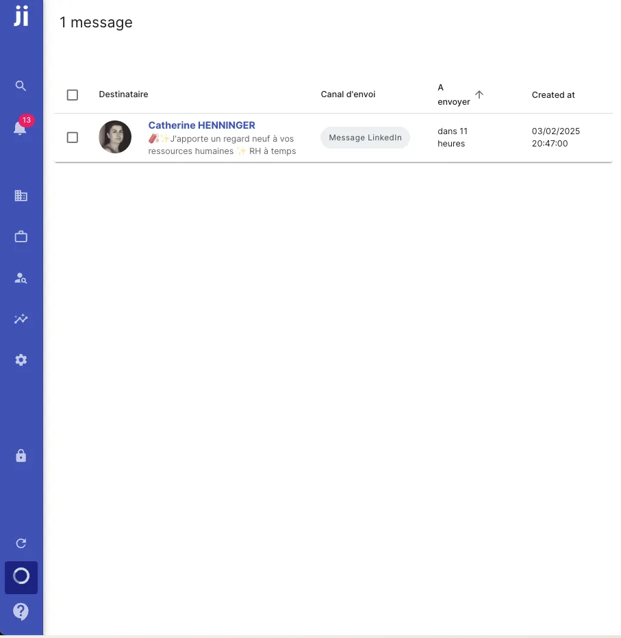 List of pending messages to send in the Jarvi outbox