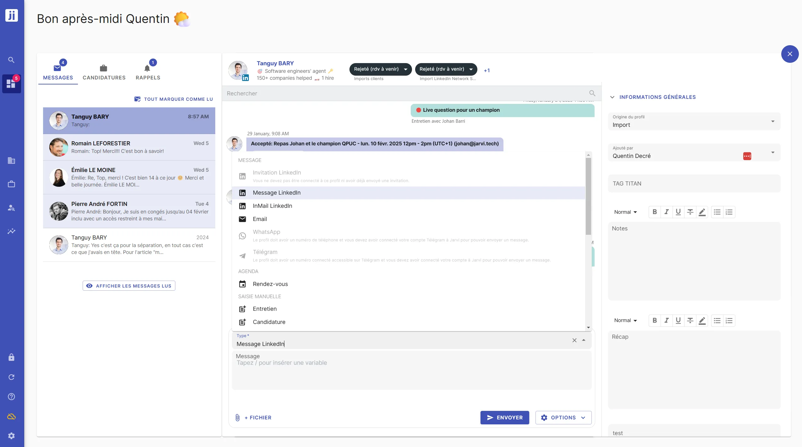 Access pending conversations in the Jarvi Dashboard messaging