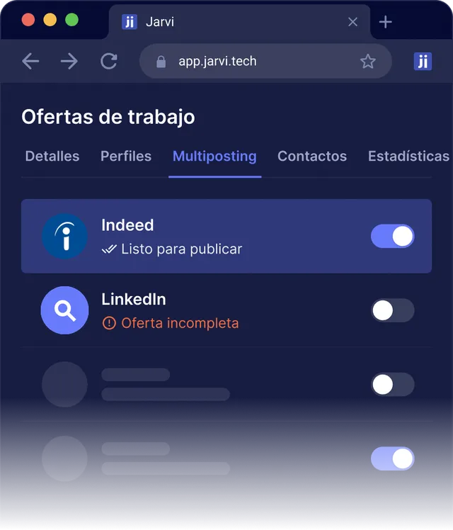 Publicación de ofertas