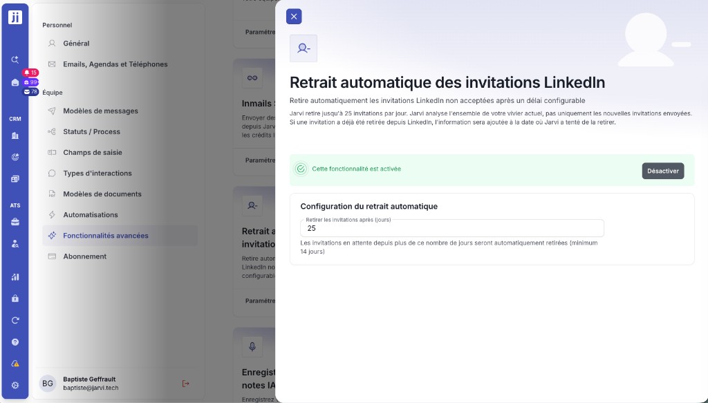 Retirez automatiquement vos invitations LinkedIn en attente