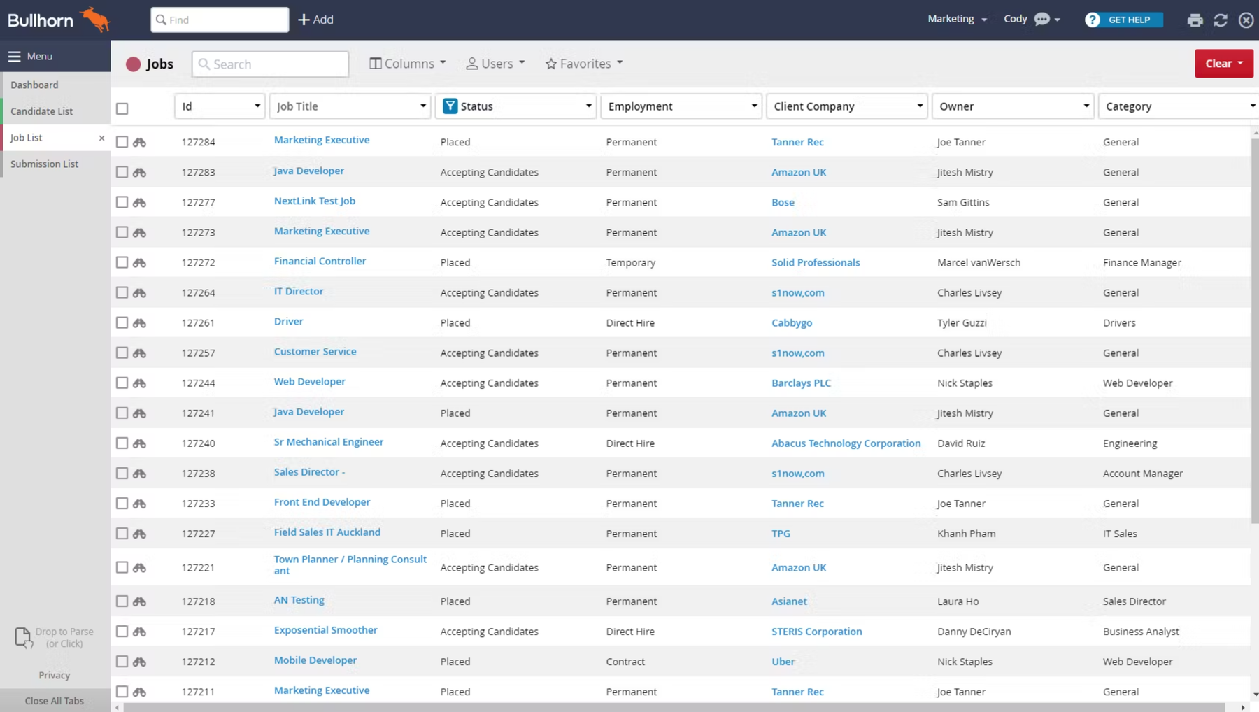 Bullhorn screenshot
