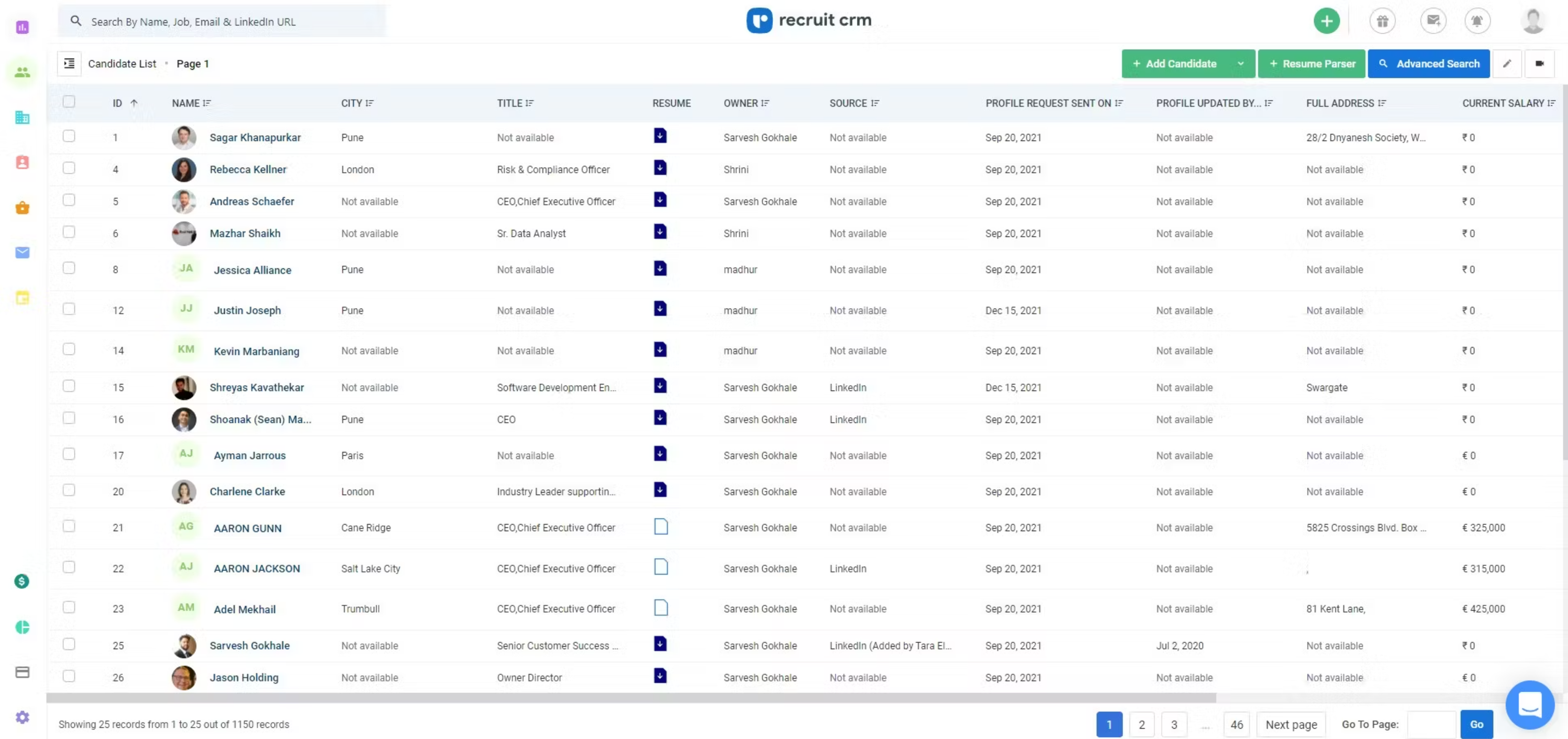 Recruit CRM screenshot
