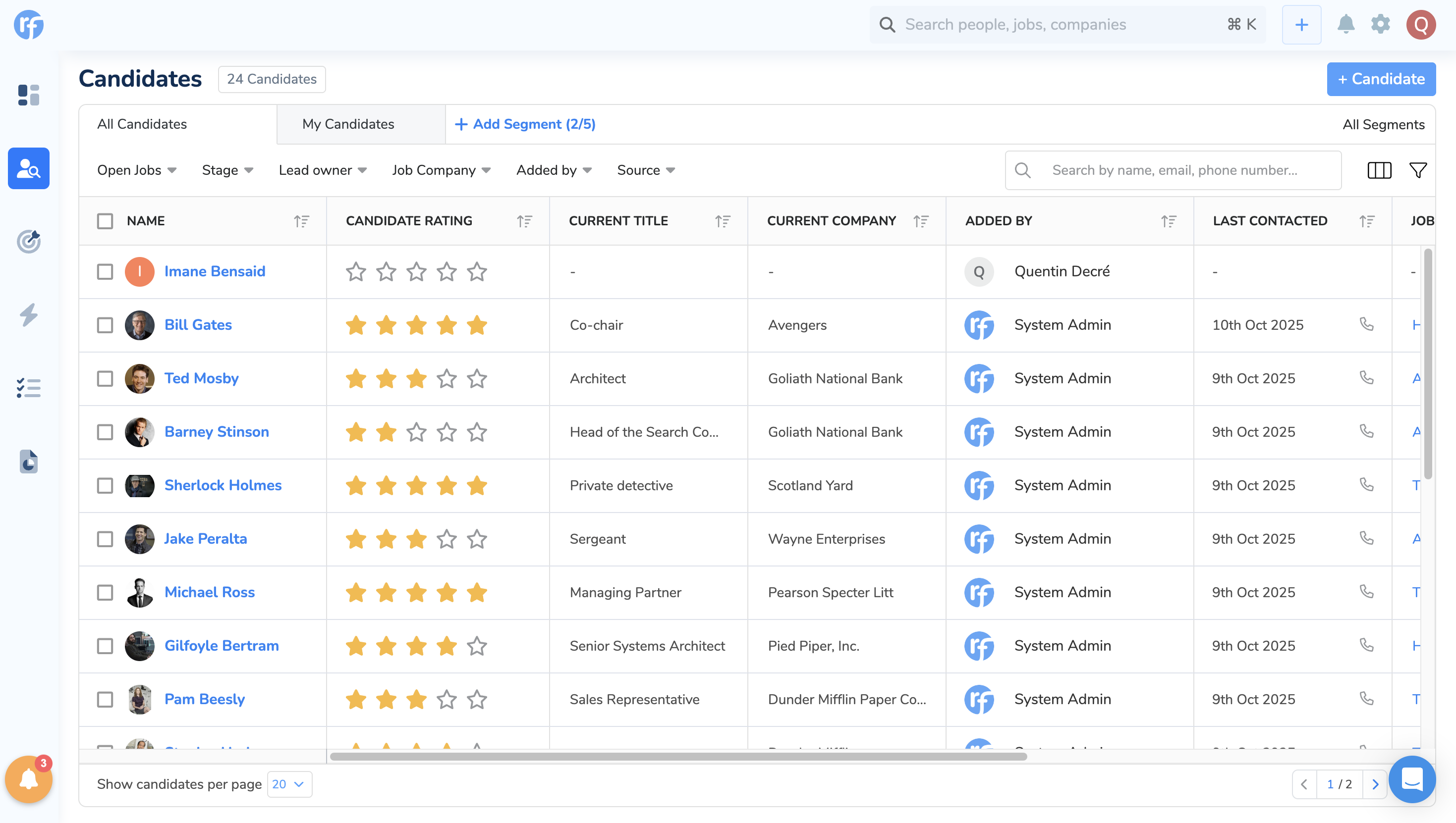RecruiterFlow screenshot