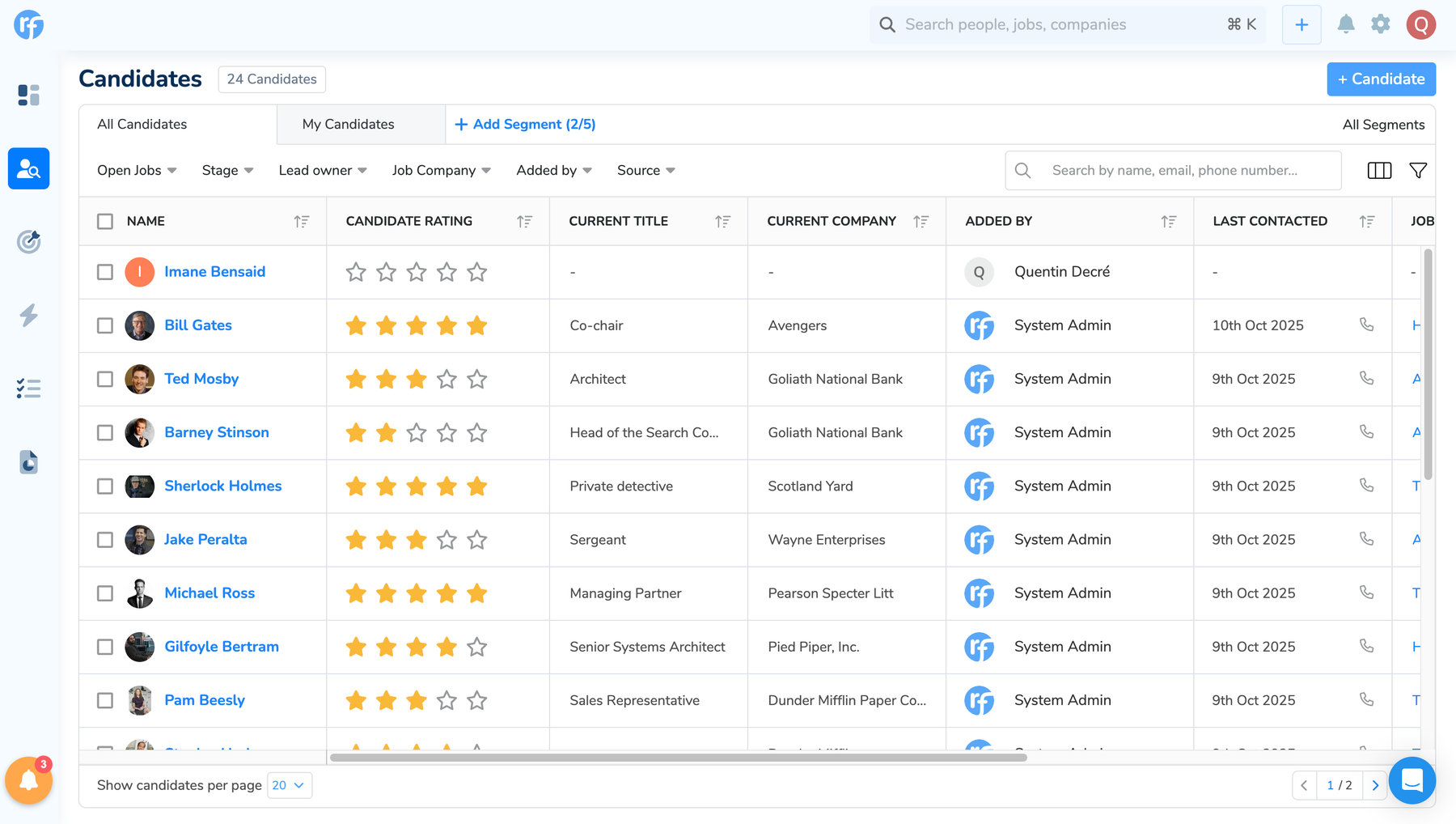 RecruiterFlow screenshot